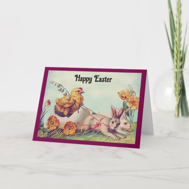 De Festividades Cartão Feliz Páscoa Para Uma Criança (Frente)