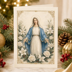 De Festividades Cartão Floral Católico da Mãe Bendita Maria