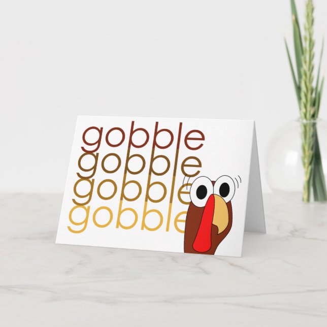 De Festividades Cartão Gobble Gobble Gobble (Frente)