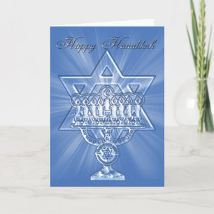De Festividades cartão hannukah com estrela e velas