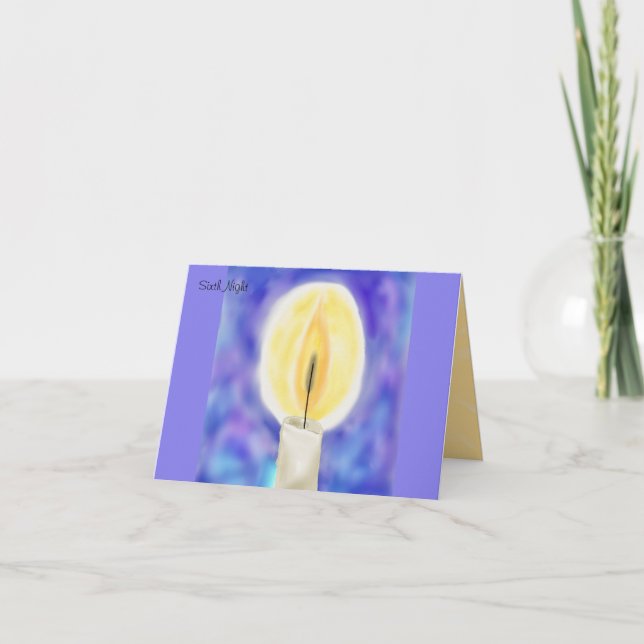 De Festividades Cartão Hanukkah Sexta Noite (Frente)