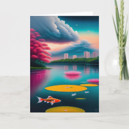 De Festividades Cartão Koi Pond Cingapura