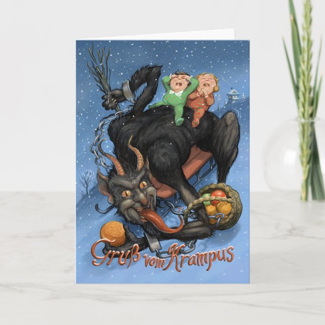 De Festividades Cartão Krampus (Frente)