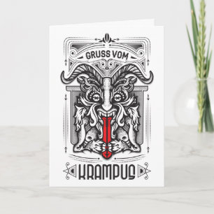 De Festividades Cartão Krampus com Poema Engraçado