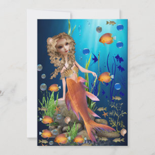 De Festividades cartão Mermaid Flat