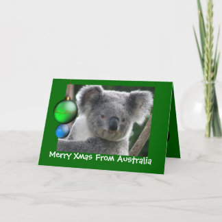 De Festividades Cartão Merry Xmas Da Austrália Koala