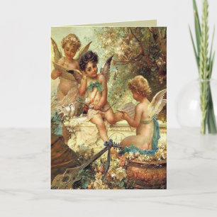 De Festividades Cartão Musical Vintage Cherubs