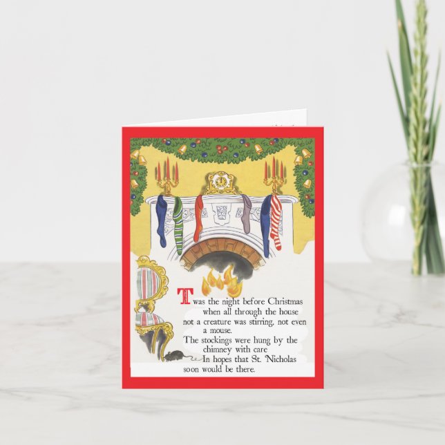 De Festividades Cartão "Noite Antes do Natal" com Estilo Retroativ (Frente)