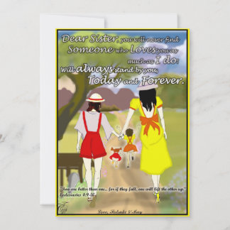 De Festividades Cartão para a sua irmã