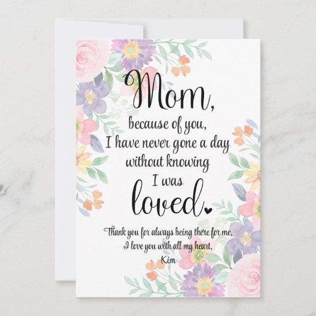 De Festividades Cartão Personalizado para a Mamãe no Dia das Mães (Frente)