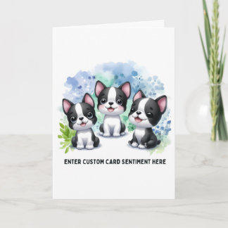 De Festividades Cartão Personalizável do Boston Terrier - Escolha