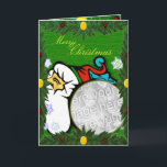 De Festividades Cartão Personalizável Santa Claus<br><div class="desc">Cartão de Natal personalizável. Você pode usar sua própria foto no quadro e alterar texto, fonte, tamanho e cor, assim como preferir</div>