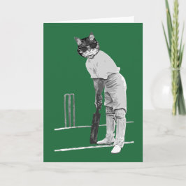 De Festividades cartão personalizável vintage cricketing cat