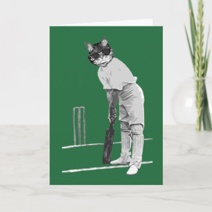 De Festividades cartão personalizável vintage cricketing cat