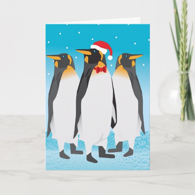 De Festividades Cartão Pinguim Natal (Frente)