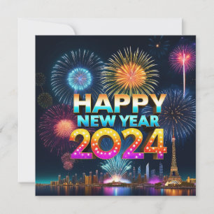 De Festividades Cartão plano Ano Novo Feliz 2024
