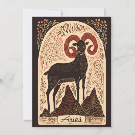 De Festividades Cartão plano - Aries Celestial Zodiac Art