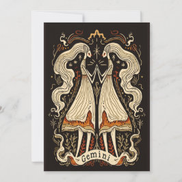 De Festividades Cartão plano - Gemini Celestial Zodiac Art