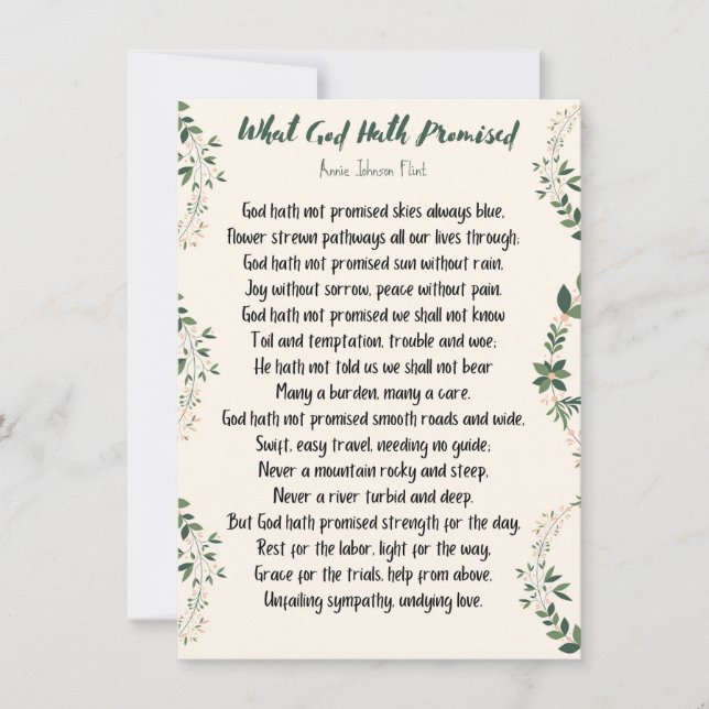 De Festividades Cartão plano que Deus prometeu (Frente)