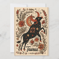 Cartão plano - Taurus Celestial Zodiac Art