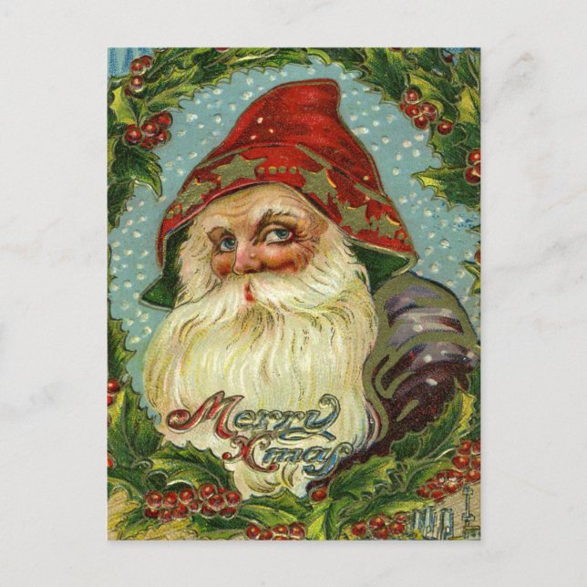 De Festividades Cartão postal alemão Santa Claus (Frente)