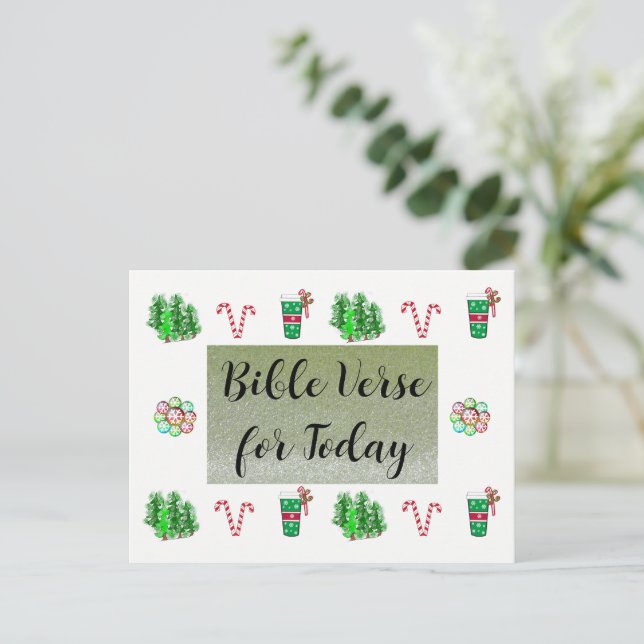 De Festividades Cartão postal com brilho falso do versículo da Bíb (Em pé/Frente)