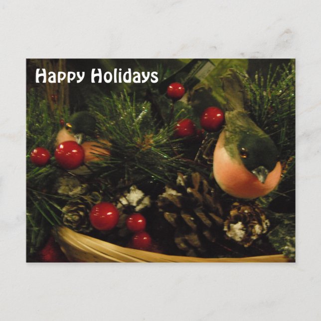 De Festividades Cartão postal com pássaros (Frente)