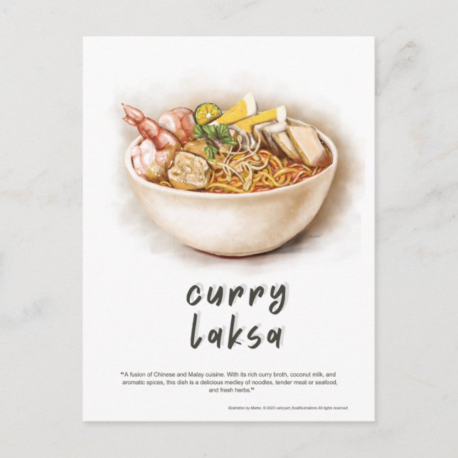 De Festividades Cartão postal Curry Laksa Malásia (Frente)