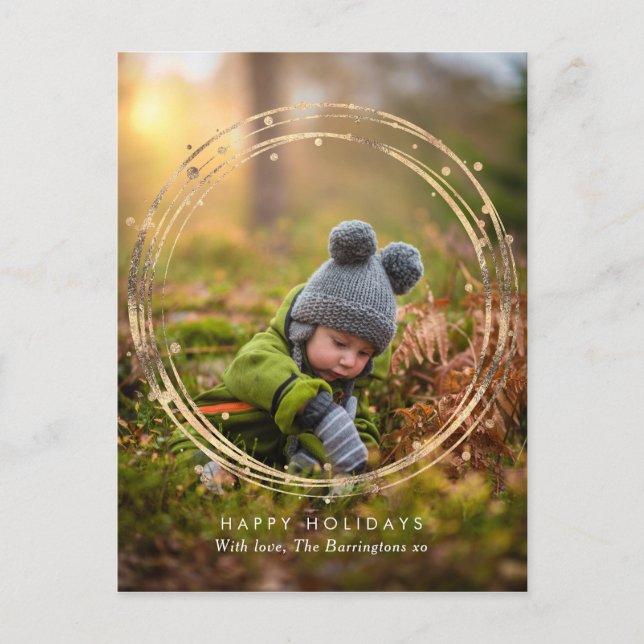 De Festividades Cartão postal da família Dourado moderno (Frente)