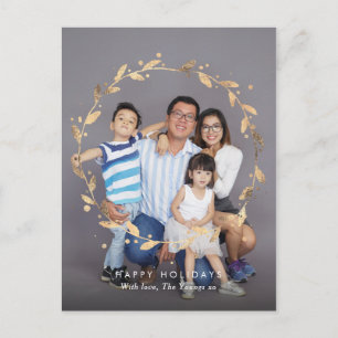 De Festividades Cartão postal da família Dourado moderno