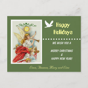 De Festividades Cartão postal da família Feliz Feriados.