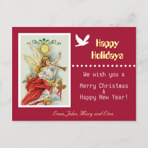 De Festividades Cartão postal da família Happy Holidays