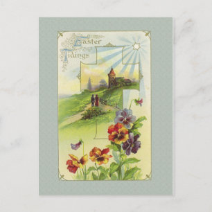 De Festividades Cartão postal da Páscoa Vintage
