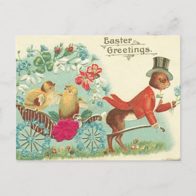 De Festividades Cartão postal da Páscoa Vintage (Frente)