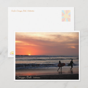 De Festividades Cartão Postal da Praia Sunset Surf Bali Indonésia