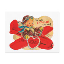 Cartão postal do avião do Namorados Retro Vintage