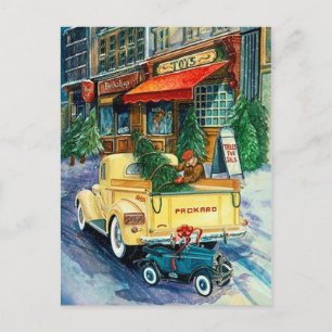 De Festividades Cartão postal do caminhão Vintage Holiday