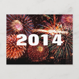 De Festividades Cartão postal do Fireworks do Feliz ano novo 2014