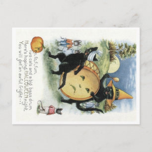 De Festividades Cartão postal do gato preto gatinho ratos rato do 