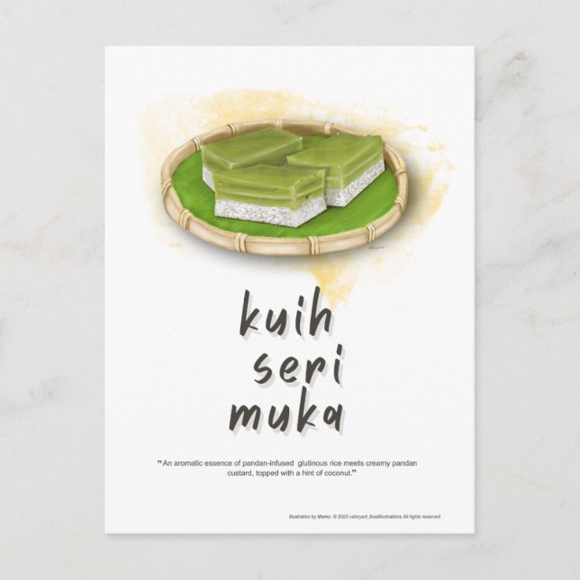 De Festividades Cartão Postal do Kuih Seri Muka da Malásia (Frente)