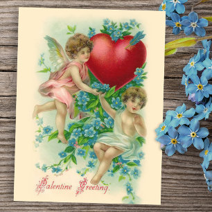 De Festividades Cartão postal do Namorados Vintage Cherubs