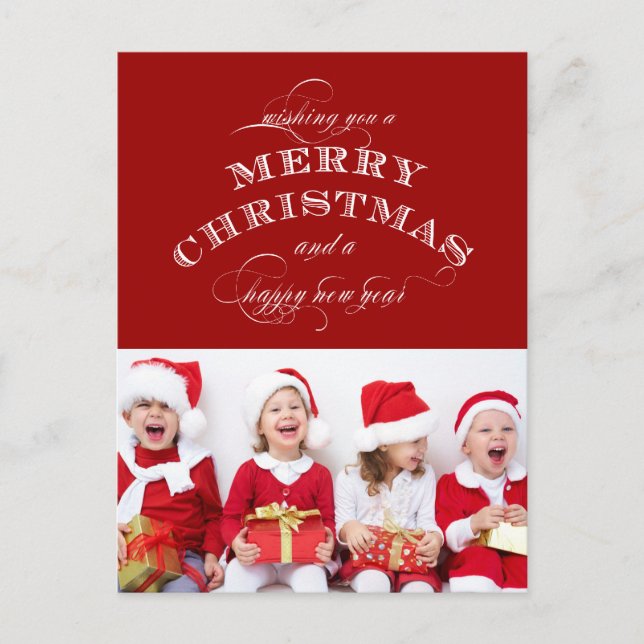 DE FESTIVIDADES CARTÃO POSTAL DO NATAL HOLIDAY PHOTO RED (Frente)