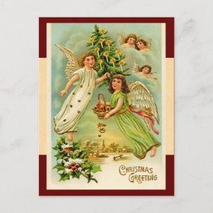 De Festividades Cartão postal do Natal vintage Angel