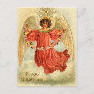 De Festividades Cartão postal do Natal vintage Angel