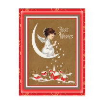 Cartão postal do Natal vintage Angel