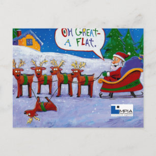 De Festividades Cartão postal do Papai Noel com Rena