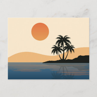 De Festividades Cartão postal do pôr do sol na praia da ilha vinta