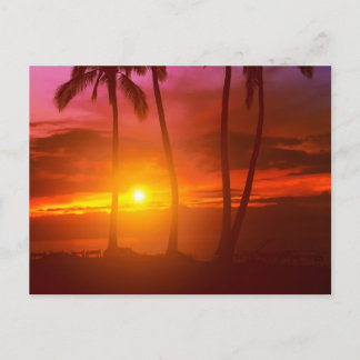 De Festividades Cartão postal do pôr do sol na praia da ilha vinta