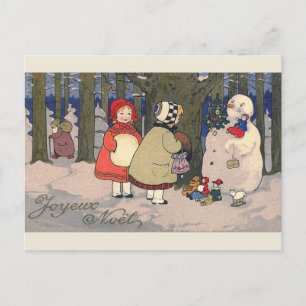 De Festividades Cartão postal dos Natais vintages franceses "Joyeu