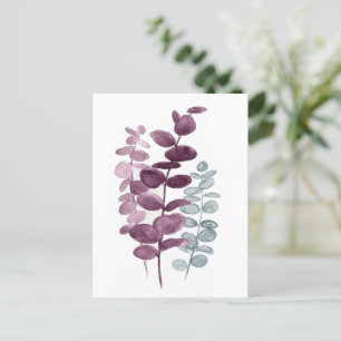De Festividades Cartão postal - Eucalipto Aquarelas Índigo/Verde